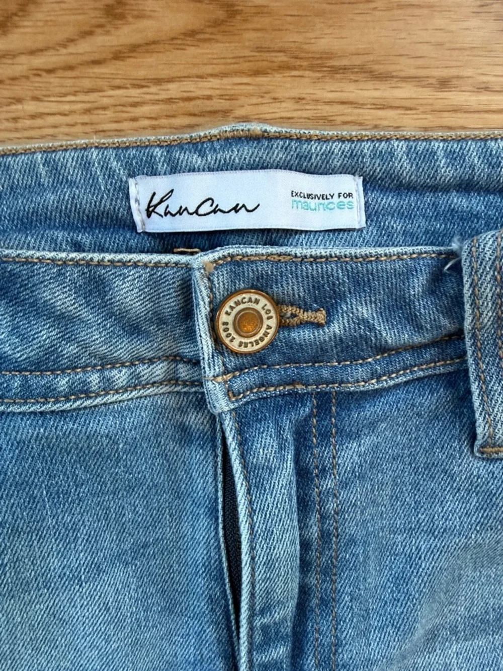 KanCan Medium Blue Flare Jeans with Frayed Hem size 29 - Picture 2 of 7